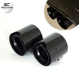 Embout d'échappement en fibre de carbone M Performance pour <span class=keywords><strong>BMW</strong></span> M2/<span class=keywords><strong>M3</strong></span>, modification de silencieux automobile, tuyau d'échappement noir - Product Image 1