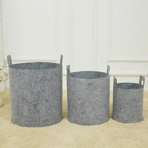 Breathable Pots mit Handles Non Woven Plant filz stoff Gray Customize 5-Pack 3 gallonen wachsen taschen