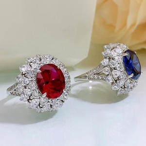 De Nieuwe 925 Zilveren 5-karaats 5a Zirkoonring Wordt Rechtstreeks Verkocht Door De Vrouwelijke Duivenbloedrode Edelsteenringfabrikant Van De Zware Industrie - Product Image 4