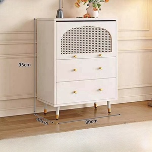 Cuisine tissée multifonctionnelle en rotin noir Armoires modernes de luxe pour enfants Rangement de jouets en bois pour enfants - Product Image 6