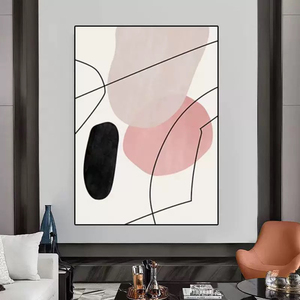 Bắc Âu tối giản hiện đại trừu tượng hình học tường nghệ thuật in morandi phòng ngủ trang trí vải màu khối dòng dầu vẫn còn sống - Product Image 2