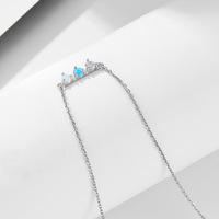 Collier barre en argent sterling 925 avec triple opale et zircon cubique, collier minimaliste avec pendentif opale plaqué or