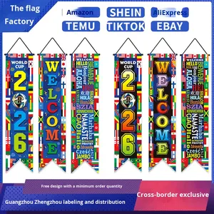 Drapeau suspendu transfrontalier 2026 États-Unis-Canada-Mexique pour les fans, décoration murale, bannière <span class=keywords><strong>triptyque</strong></span>, ambiance de bar - Product Image 3