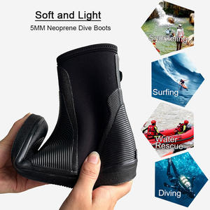 Bottes d'eau en néoprène légères SBART X02 à fermeture éclair, hauteur cheville, 5 mm, antidérapantes, pour la plongée en apnée, la plongée libre, le surf, personnalisables - Product Image 5