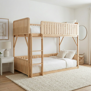 Современный комплект мебели для спальни: детские кровати, двухъярусная кровать с местом для хранения, детская кроватка из массива дерева - Product Image 2