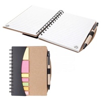 Carnet à spirale taille junior personnalisée avec logo Journal ligné papier avec stylo et notes autocollantes
