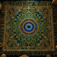 Tapete de Mahjong de Cuero de Lujo con Diseño de Ojo Turco, Impermeable y Antideslizante, con Borlas, para Arabia Saudita y Emiratos Árabes Unidos