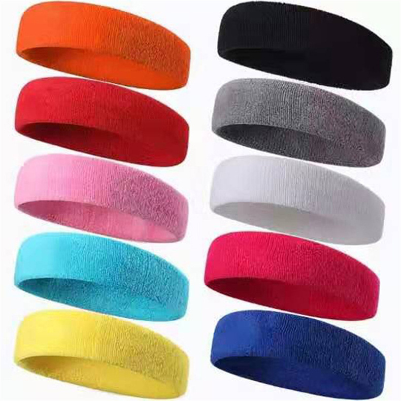 Customized Logo Sweat Bands With Embroidery Fitness Headbands Sports Tennis Protection Stretch Headband Sweatband Promotional