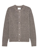 Cardigan gris à col rond pour homme, boutonné, tricot minimaliste