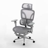 Chaise de bureau de direction ergonomique moderne de luxe, pivotante, en maille, avec support lombaire et appui-tête