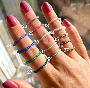 Bague délicate en pierres naturelles, perles facettées, empilable, faite à la main, élastique, personnalisable, vente en gros, OEM, ODM - Product Image 6
