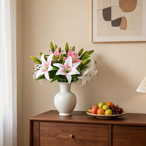 Suministro de Fábrica: Lirios Artificiales de Tacto Real con Tallo Largo de 38cm, Flor de Lirio Falsa para Pedidos al por Mayor, Arreglos Florales para Bodas, Decoración del Hogar - Product Image 6