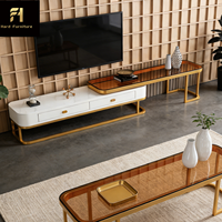 Ensemble de table basse et de meuble TV moderne et luxueux, plateau carré, meubles de salon