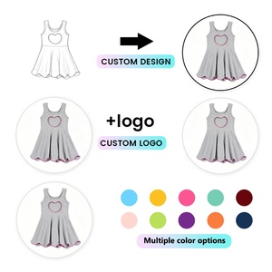 Abito da festa per bambina DH ODM <span class=keywords><strong>Chic</strong></span> Mint Heart Back, con bordi smerlati a contrasto, senza maniche, stile boutique, per bambine. - Product Image 4