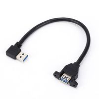 Cable de Extensión USB 3.0, Transferencia de Datos de 5 Gbps, 90 Grados, Macho a Hembra, Revestimiento de PVC con Blindaje Trenzado, para Cámara de Computadora
