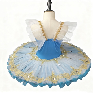 <span class=keywords><strong>Tutu</strong></span> de ballet professionnel pour filles, <span class=keywords><strong>bleu</strong></span> et rose, style pancake, robe de fête de ballerine, costume en polyester pour enfants - Product Image 5