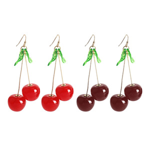 Pendientes Colgantes de Cereza de Fruta de Dibujos Animados Pendientes de Resina Acrílicos Bonitos para Estudiante Hoja Verde Exquisita Estilo Coreano Joyería <span class=keywords><strong>al</strong></span> <span class=keywords><strong>Por</strong></span> <span class=keywords><strong>Mayor</strong></span> - Product Image 1