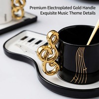 Tasse en céramique en forme de note de musique, vente en gros d'usine, 200 ml, tasse à café créative en forme de clavier de piano, tasse à eau en porcelaine
