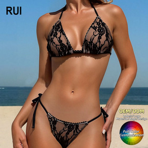 RUIQUWIN Plaid Custom Texture Print <b>Sexy</b> Women's 2-Piece <b>Bikini</b> <b>Set</b> Eco-Friendly Anti-UV Quick Dry Swimwear Summer Beachwear - Product Image 1