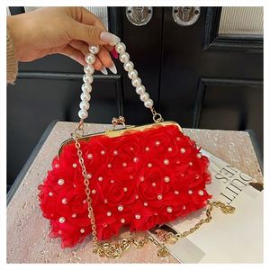 Sac à bandoulière décontracté pour femmes couleur bonbon Transparent gelée perlée perle rabat Polyester transfrontalier voyage filles - Product Image 6