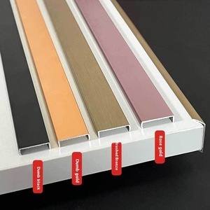 Striscia decorativa moderna a forma di U del bordo della scheda ecologica della striscia decorativa della lega di alluminio senza vernice per le porte dell'armadio del bordo della porta dell'armadio - Product Image 3