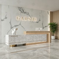 Comptoir de réception d'entreprise moderne et minimaliste, comptoir de caisse, comptoir de bar de luxe léger pour hall d'hôtel
