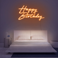 Enseigne Néon LED Logo Joyeux Anniversaire, Fabrication Personnalisée Sans MOQ, Livraison Directe pour Bars, Fêtes, Mariages et Décoration Intérieure