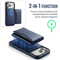 Étui en Cuir de Luxe pour iPhone 18 Pro Max, Magnétique Détachable 2-en-1, Portefeuille RFID et Porte-Cartes, Coque de Téléphone pour iPhone 15 16 17e 18