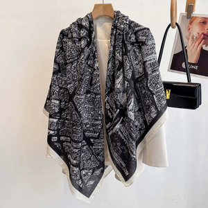 Модный квадратный шарф на заказ, дизайнерский летний платок с цветочным принтом, 130*130 шарф, квадратный шарф для женщин - Product Image 2