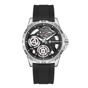 Reloj de pulsera de cuarzo de silicona deportivo resistente al agua con diseño luminoso Esqueletizado para hombre - Product Image 6