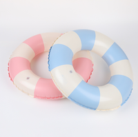 Bouée de piscine gonflable rayée pour adultes, portable, en PVC écologique, jouet de plage estival