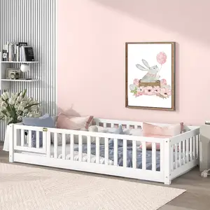 Fabrik angepasste Großhandel klassische hölzerne Kinder Schlafzimmer möbel natürliche Montessori Kleinkind Bett rahmen Holz Baby betten