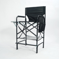 Chaise de directeur de maquillage à siège haut Offre Spéciale Hitree avec table d'appoint et sac, chaise de camping en plein air chaise de directeur pliante
