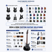 Kits de guitare électrique DIY 6 cordes, corps en acajou, manche en érable, dos/côtés en palissandre, accessoires, design sans tête, trémolo, verni