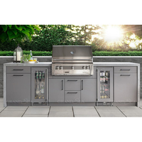 Maßgefertigte Modulare Outdoor-Küche mit Eingebautem Grill, Spüle und Kühlschrank für Terrasse und Dachpartys