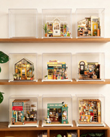 Boîte de présentation en acrylique transparent haut de gamme avec éclairage LED, boîte de présentation de table, vitrine moderne pour figurines de jouets, personnages, modèle Lego