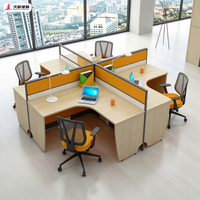 Table de bureau moderne JIUSHUN, poste de travail modulaire en bois pour employés, mobilier de bureau