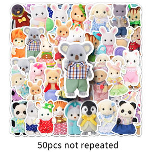 50 autocollants muraux en PVC de haute qualité, mignons, imperméables, impression UV, motifs de dessins animés, laminage brillant pour la décoration de la maison - KAZUO - Product Image 6