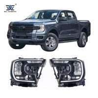 Phares LED ABS 4x4 de haute qualité, accessoires de phares noirs pour Ranger T9 2022+, phare OEM de spécifications intermédiaires