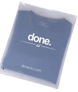 Hot Selling Eco friendly Transparent Zipper Resealable Clothes Packaging Frosted Plastic Ziplock Bag