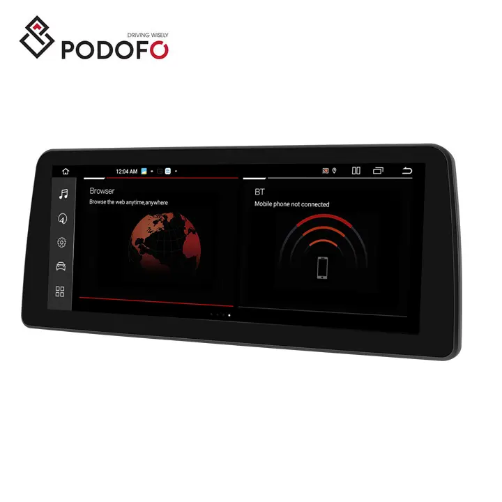 Podofo 12.3 ''8コアAndroid13カーステレオBMW5シリーズE602009-2010 8128G Carplay Android Auto WIFI & 4G GPS BT4KビデオOEM