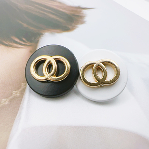 New Fashion Round CC Style Metal <strong>Buttons</strong> Double Circle Pattern with Handle Decorated <strong>Button</strong> Sweater Coat Outerwear Accessories - Product Image 1