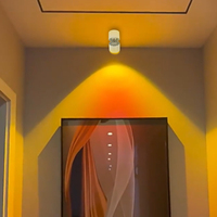 Projecteur de mur rond coucher de soleil lumière Led miroir lumière Surface plafonnier ailé réglable Cob Downlight 7W 2700K joli design