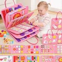 Tapis d'activités sensorielles portable en feutre pour tout-petits, jouet éducatif préscolaire avec poignée pour le voyage, vente en gros