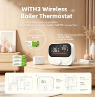 Control Remoto Inteligente con Pantalla OLED, Control por Voz y Wi-Fi, Compatible con Aplicaciones, para Opciones Eléctricas/Gas/Manuales, iOS y Android