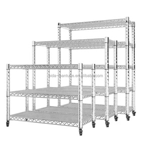 Bán buôn <span class=keywords><strong>NSF</strong></span> 800lbs nhiệm vụ ánh sáng giá đa chức năng điều chỉnh 4-5 lớp mạ thép carbon <span class=keywords><strong>Chrome</strong></span> dây Kệ cán kệ - Product Image 2