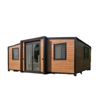 Maison conteneur préfabriquée de 20 pieds Pliable Mobile Extensible Mobile Home Villa Panneau sandwich en bois pour l'extérieur 40 pieds
