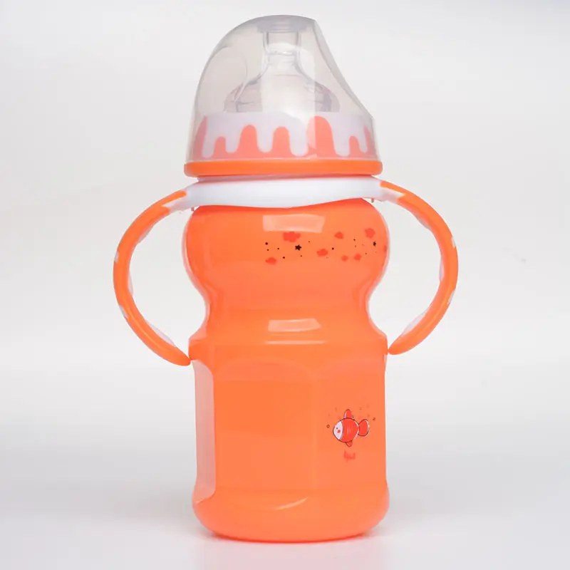 PP Baby flasche Breit kaliber Milch flasche mit Stroh Baby flasche mit Temperatur anzeige neues Baby