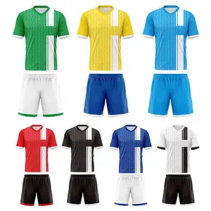 Custom Uniform Effen Blanco Oem Custom Made Soccer Jersey Snel Droog Ademend Voetbal Shirts Goedkope Voetbal Unioform Voor Mannen W011