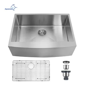 US Standard 33 Inch Large CUPC Apron Front 304 Stainless Steel Handmade Farmhouse Kitchen Sink